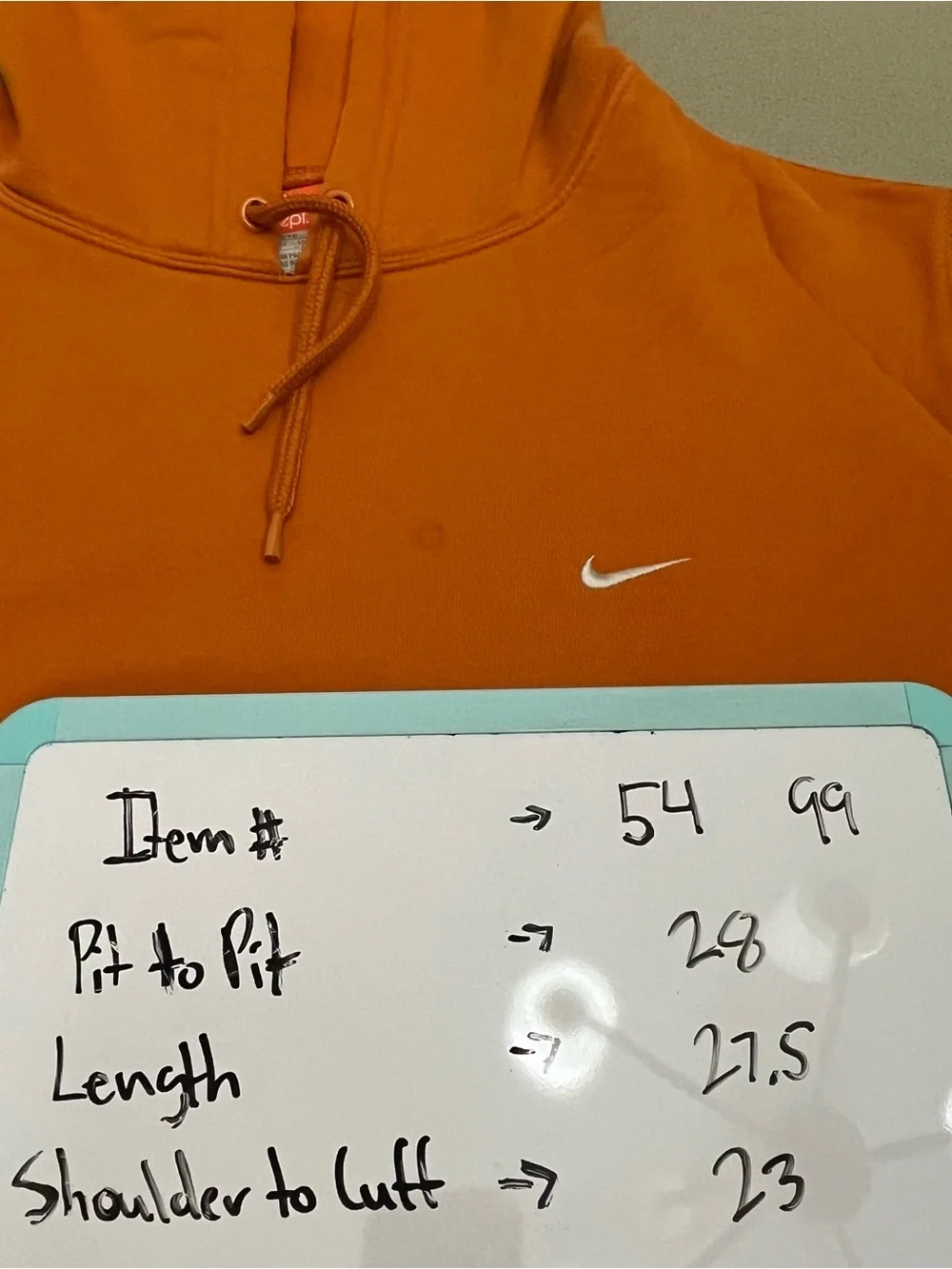 Y2K Vintage Nike Embroidered Swoosh Pullover Hoodie Size 2XL Mens Orange